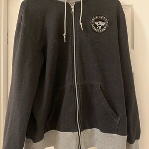 The Athletic Department Nike Black and Gray Zip-Up Hoodie